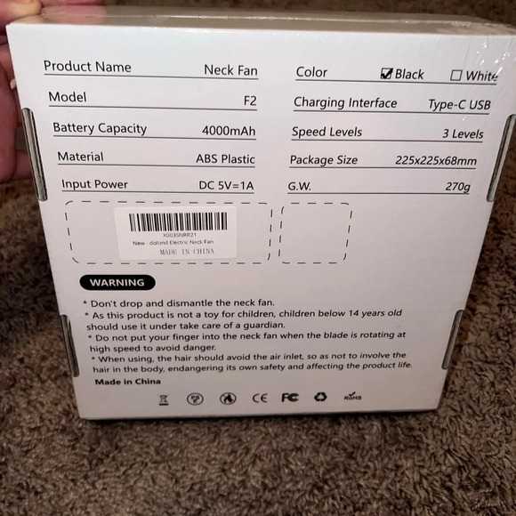 NIB Portable Neck Fan - Picture 3 of 12